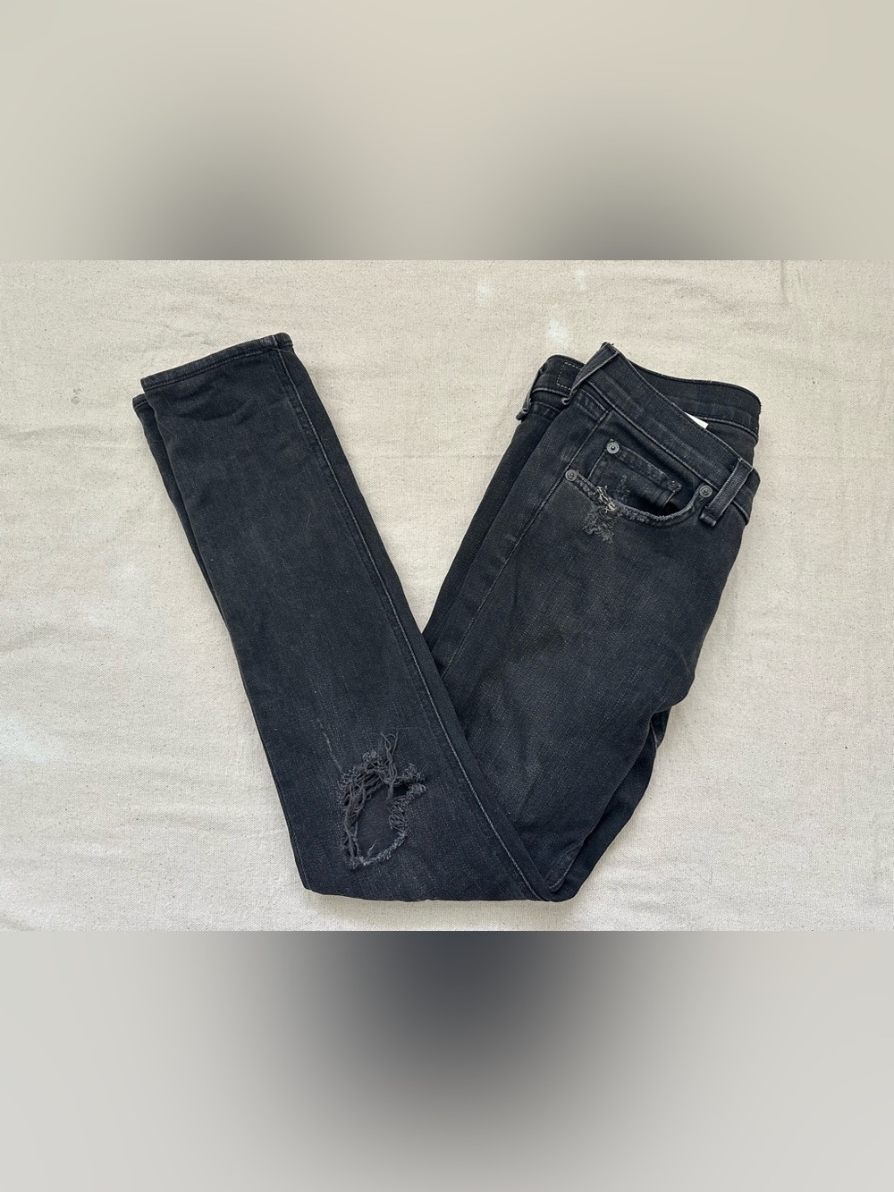 rag & bone / JEAN for Intermix Skinny Jeans Size 27 Black Distressed - Picture 14 of 16